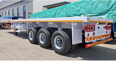 Tri Axle Flatbed Trailer Ready Ship to PNG