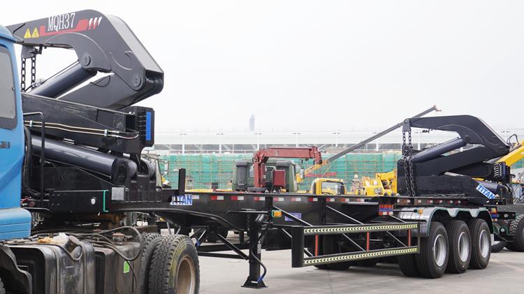 40FT Container Side Lifter Trailer with Crane for Sale in Papua New Guinea Port Moresby