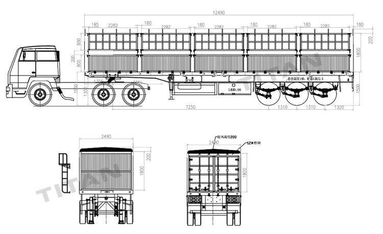 Tri Axle Stake Semi Trailer for Sale in Papua New Guinea