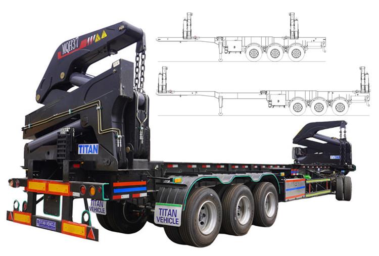 40FT Container Side Lifter Trailer with Crane for Sale in Papua New Guinea Port Moresby
