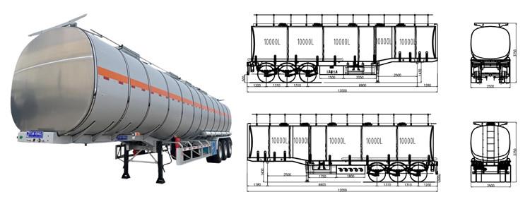 Diesel Fuel Stainless Steel Tanker Semi Trailer for Sale in Papua New Guinea