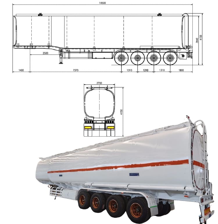 4 Axle Fuel Tanker Semi Trailer in Papua New Guinea