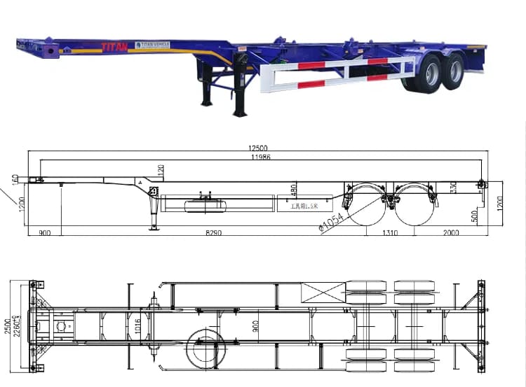 40Ft Container Chassis Trailers in Papua New Guinea Lae