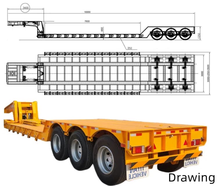 3 Axle Lowboy Gooseneck Trailer for Sale in Papua New Guinea