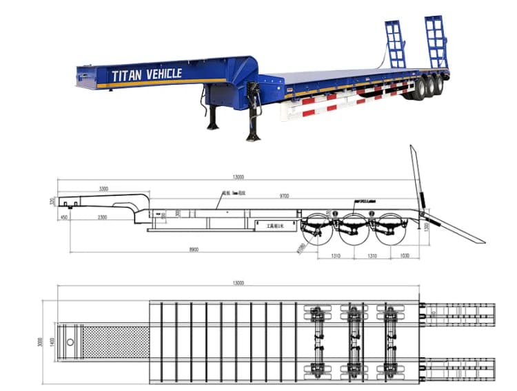 3 Axle Lowbed Trailer for Sale in Papua New Guinea
