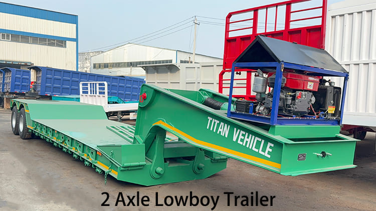 2 Axle 60 Ton Gooseneck Lowboy Trailer for Sale in Papua New Guinea