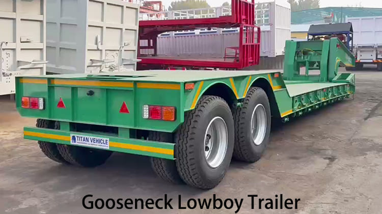 2 Axle 60 Ton Gooseneck Lowboy Trailer for Sale in Papua New Guinea