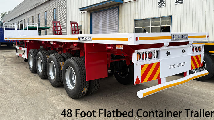 4 Axle 48 Foot Flatbed Container Trailer for Sale in Papua New Guinea