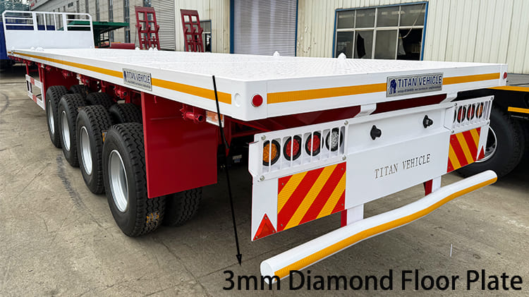 4 Axle 48 Foot Flatbed Container Trailer for Sale in Papua New Guinea