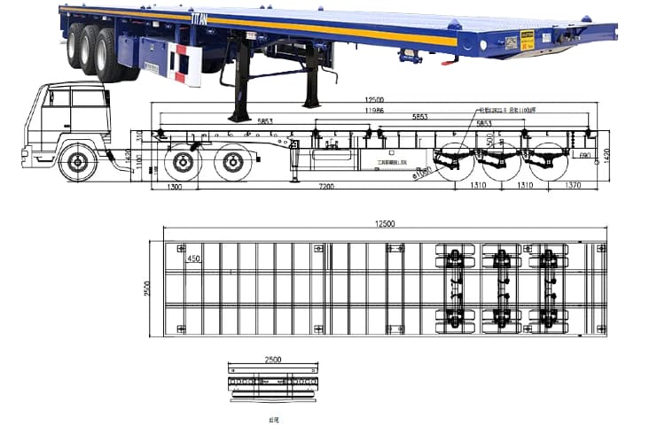 2025 New 3 Axle 40 Ft Flatbed Trailer for Sale in Papua New Guinea