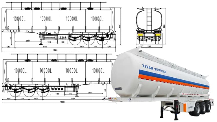 3 Axle 40000 Liters Diesel Tanker Trailers for Sale in Papua New Guinea