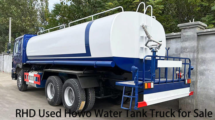 RHD 6x4 Used Howo Water Tank Truck 371 HP for Sale in Papua New Guinea