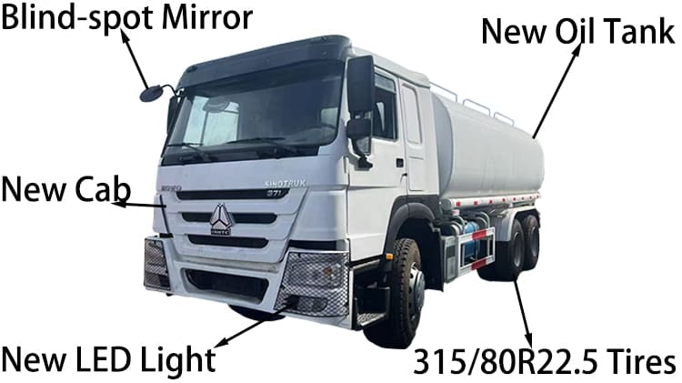 RHD Used Howo 20000L Oil Tanker Trucks for Sale in Papua New Guinea