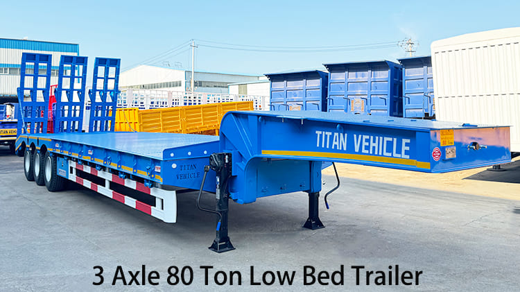 3 Axle 80 Ton Low Bed Trailer for Sale in Papua New Guinea