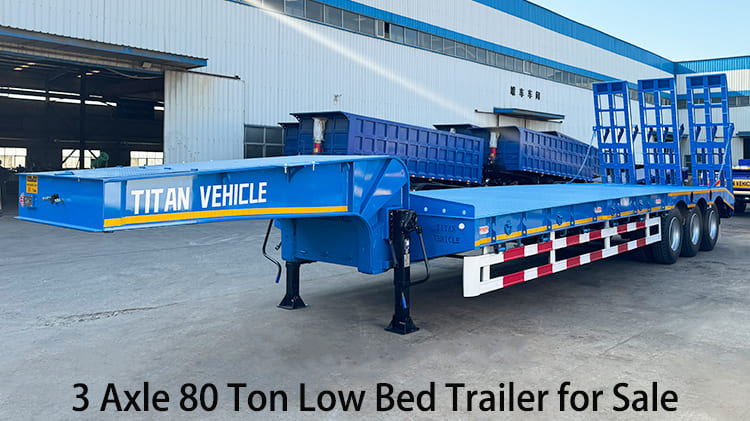 3 Axle 80 Ton Low Bed Trailer for Sale in Papua New Guinea