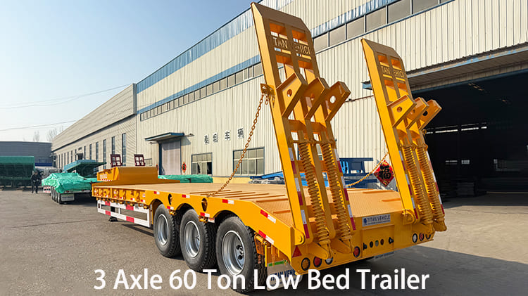 3 Axle 60 Ton Low Bed Trailer for Sale in Papua New Guinea