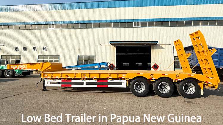 3 Axle 60 Ton Low Bed Trailer for Sale in Papua New Guinea