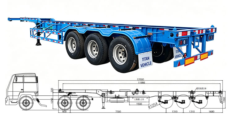 TITAN 40ft Skeleton Trailer for Sale in Papua New Guinea