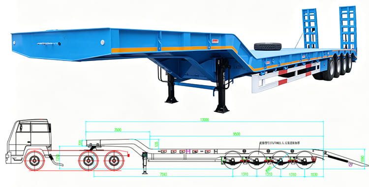 100 Ton Low Bed Trailer for Sale in Papua New Guinea