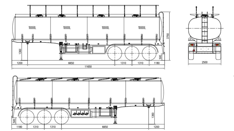 40000 Liters Semi Trailer Fuel Tank for Sale in Papua New Guinea